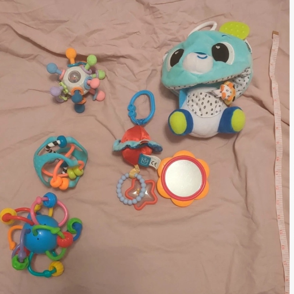 Assorted baby teething and tactile hand toys